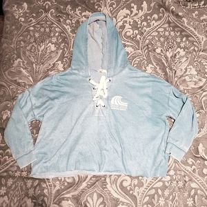 Ron Jon turquoise hooded oversize crop